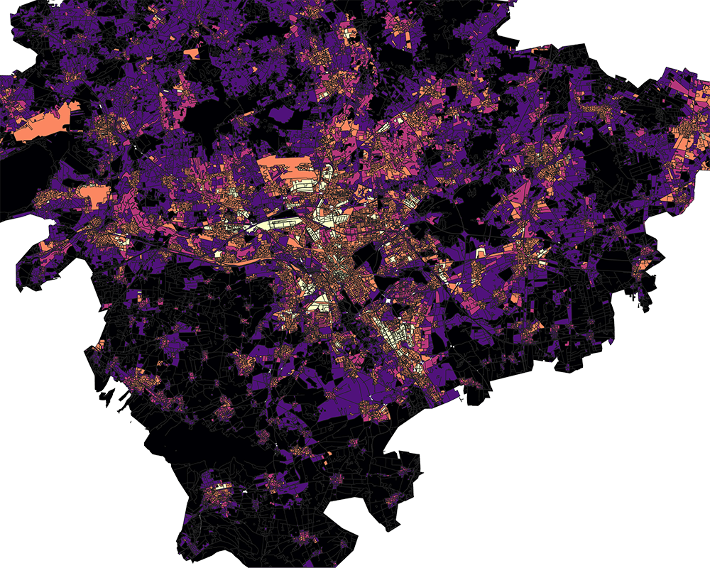 Landsat LST spatially averaged over the Urban Atlas